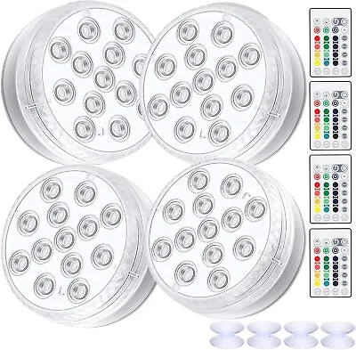 Waterproof Underwater Light MAVIE 4 Pack Submersible LED Lights With Remote Co • £23.37