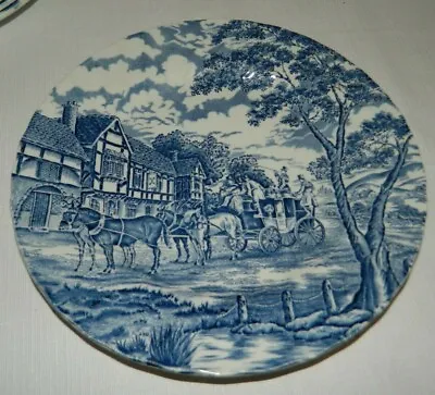 Myott Royal Mail Staffordshire Ironstone Blue Ware Dinner Plate 9.75 Inches • $15.99