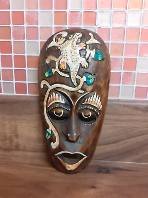 £13 • Buy Hand Carved African Wooden Wall Plaque Hanging Face Mask 8  Long 