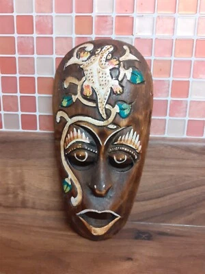 £13 • Buy Hand Carved African Wooden Wall Plaque Hanging Face Mask 8  Long 