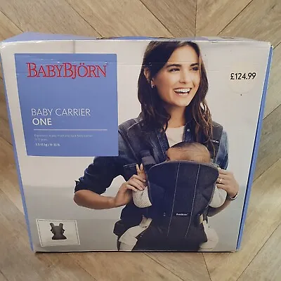 Baby Bjorn Baby Carrier ONE Denim Grey/Dark Grey Cotton 0-3 Years 8-33lb Babies • £39.99