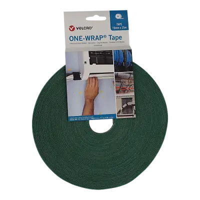 VELCRO® Brand ONE-WRAP® 10mm Cable Tie Green Double Sided Hook / Loop Strapping • £2.49