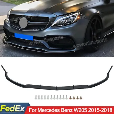 Front Splitter Lip For Mercedes Benz W205 C200 C300 C43 AMG 2015-18 Gloss Black • $1079.59