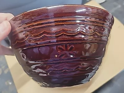 Marcrest Daisy Dot Oven Proof Stoneware 8” Mixing Nesting Brown Bowl Pottery • $12.99