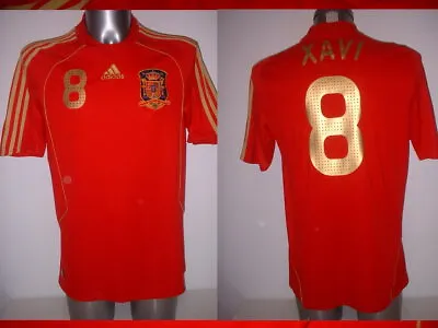 Spain Espana Xavi Shirt Jersey Football Soccer Adidas Adult XL Barcelona Top • $74.59