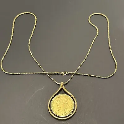 Vintage Monet Signed One Penny 1898 Pendant & Necklace • $35