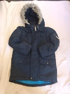 Boys Blue Parka Style  Coat Size 7-8 Yrs Blue Zoo • £4.99