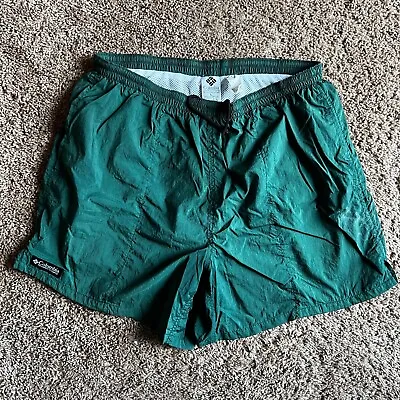 Vintage Columbia Mens Large Green Running Lightweight Outdoor Track Shorts • $18.28