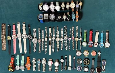 HUGE WATCH LOT!  65 WATCHES! Parts Repair Resale  (Untested As Is) • $49.95