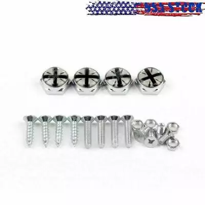 Union Jack Chrome Metal License Plate Frame Screw Bolt Cap For Mini Cooper GY .· • $15.63