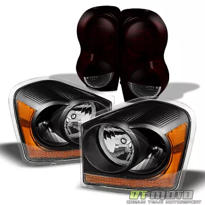 2004-2006 Dodge Durango Black Headlights +Red Smoked Tail Lights Lamp Left+Right • $194.99