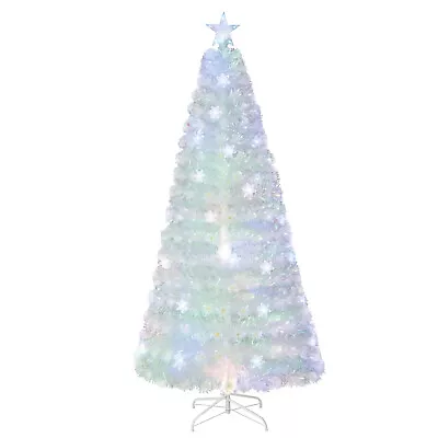 7 FT Fiber Optic Christmas Tree 36 LED Lights 270 Branch Tips & 37 Snowflakes • $69.99