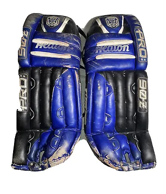 Heaton Pro 90Z (33”) PRO:90Z Vintage Goalie Pads Ice Hockey Roller Blue Black • $225