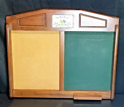 VTG  Kitchen Memo Note Dual Cork/Chalk Board  15.25  X 18  Country Rooster • $19.95