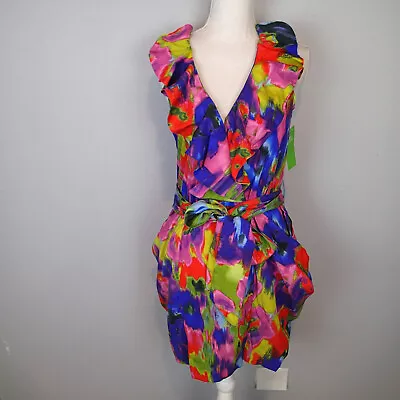 H&M Garden Collection Short Ruffled Dress 6 Tencel Big Pockets  NEW Sleeveless • $29.95