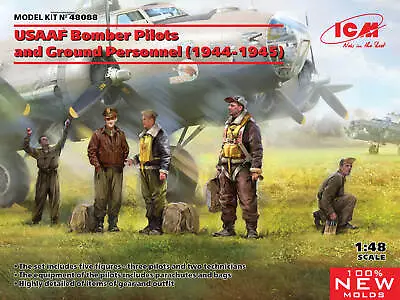 £11.50 • Buy Icm 1/48 Scale Usaaf Bomber Pilots & Ground Crew  1944/1945 Ref-#-48088