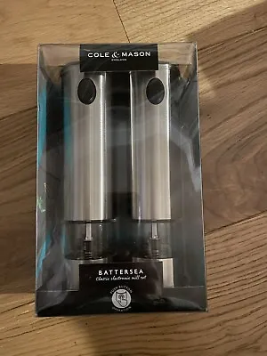 Cole & Mason Battersea Salt And Pepper Mills Electronic Stainless NEW • £28