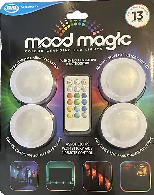 Jml Mood Magic Beat Colour Changing Led Lights Remote Control 4 Lights 13 Colour • £13.27
