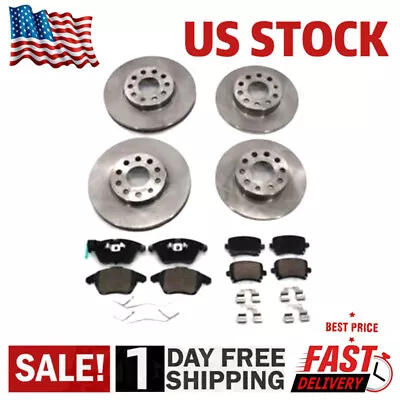 For 05-10 VW Jetta TDI 2.5L 288mm Front + 260mm Rear Brake Rotors + Ceramic Pads • $135.30