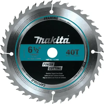 6-1/2 In. 40t Carbide-tipped Circular Saw Blade | Makita Steel Plate Cutting • $17.73