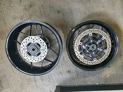 08-16 Honda CBR1000RR CBR 1000 Front Rear Wheels Rims Rotors Sprocket Hub Black • $592.49