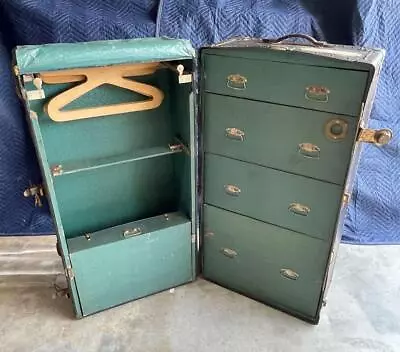 Vintage Steamer Trunk Wardrobe / Early-Mid 20th Century • $395