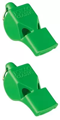 Fox 40 Classic Safety 3-Chamber Pealess Whistle Neon Green (2-Pack) • $15.10