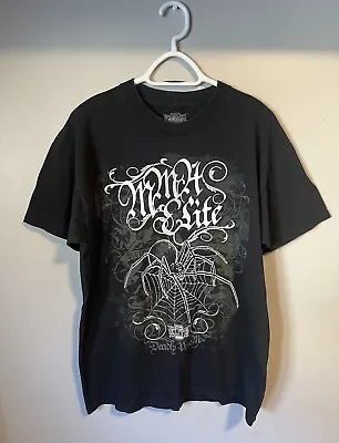 MMA Elite Short Sleeve T-Shirt Graphic Size Large Black Gothic Y2K Grunge • $22.08