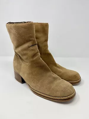 Candies Vintage Y2K 90s Boots Womens 8.5 M Chunky Heel Brown Suede Leather • $95.55