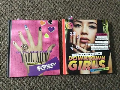 2 Old WAH Books Nail Art&Downtown Girls+Reid~Used Hardcover HB Pair~High Fashion • $25