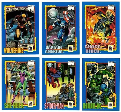 1991 Impel Marvel Treats Complete 6 Trading Card Set Spider-Man Wolverine Hulk • $6