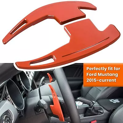 Orange Inner Steering Wheel Extended Shifter Paddle Parts For 2015+ Ford Mustang • $19.49