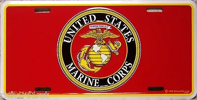 Aluminum Military License Plate USMC Marine Corps Emblem NEW • $17.50