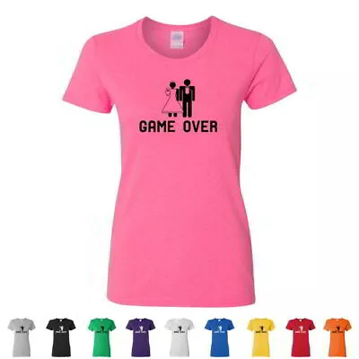 Short Cap Sleeve T-Shirts  Game Over  Funny Wedding Gifts Womens Graphic Tees • £12.35