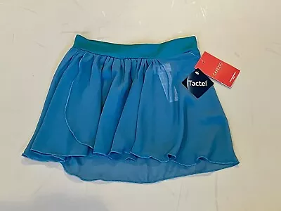 NEW TEAL CAPEZIO BALLET DANCE Tactel Mesh PULL ON SKIRT Adult Extra Small XS • $16.95