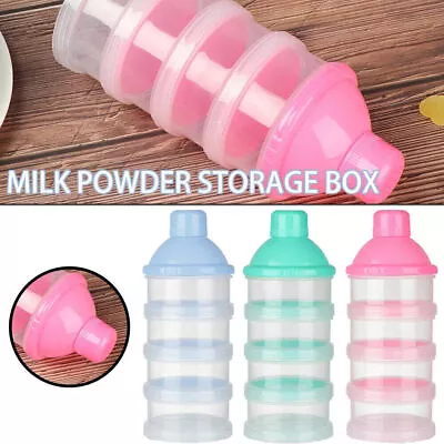 4 Layers Baby Food Milk Powder Dispenser Storage Box For Infant Na I7H3 • £5.79