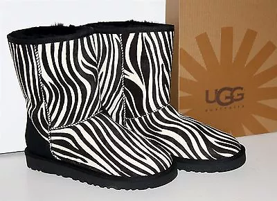 UGG ® Women's Classic Short Exotic ZEBRA BOOTS #1002790 Haircalf NEW Sz 7 Or 10 • $150