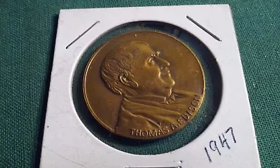 THOMAS A. EDISON CENTENNIAL 1847 - 1947 MEDAL COIN WHITEHEAD & HOAG Bronze • $8.99