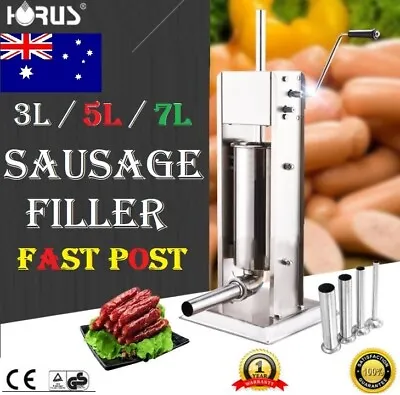 $129 • Buy 3L/5 /7/10L Sausage Filler Stuffer Stainless Steel Speed Adjustable Salami Maker