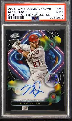 2023 #MT Mike Trout Black Eclipse Refractor Autograph Auto 09/10 PSA 9 • $700