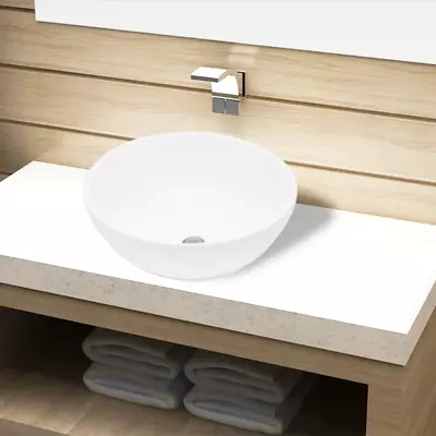 VidaXL Ceramic Bathroom Sink Basin White Round • $85.84