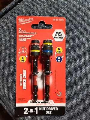 X2 Sets Milwaukee 2pc 2 In 1 Magnetic Nut Driver Set • $24