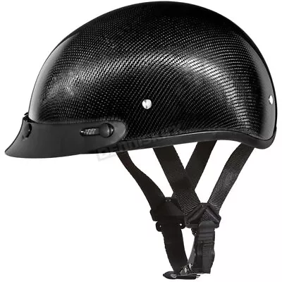 Daytona 100% Carbon Fiber Skull Cap Half Helmet W/Mini Scoop Visor ( Size XL ) • $163.76