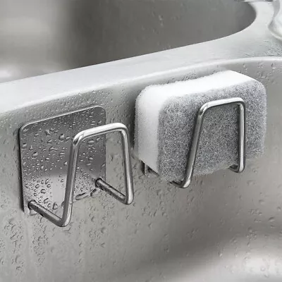 £3.59 • Buy Kitchen Accessories Utensils Organizer Sponge Holder Adhesive Sink Drying Rack