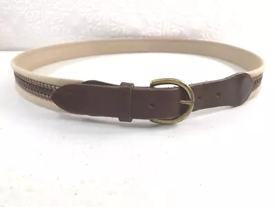 Lacoste Mens Belt Light Brown Fabric And Brown Leather Size 42  • $14.99