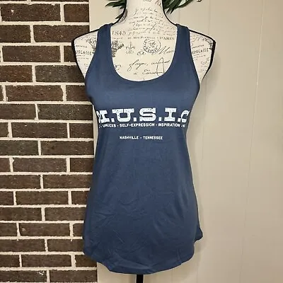 NASHVILLE TN Music City Women’s Blue Racerback Soft Tank Top Shirt Tee Size M • $9.99