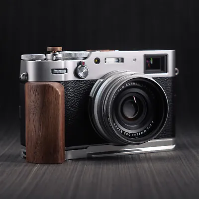 For Fuji X100v Camera Wood Grip With Aluminum Alloy Camera Hand Grip Baseplate • $71.15