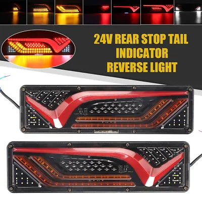 $27.99 • Buy Pair 74 LED Tail Light Stop Brake Dynamic Lamp Indicator Truck Flowing Trailer