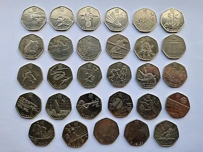 2011 Olympic 50p Fifty Pence Full Coin Set Circulated (London 2012) • £80