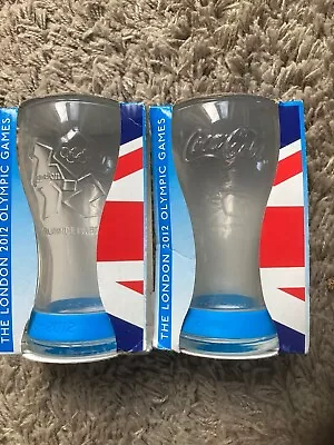 Coca Cola Glasses With Blue Wristbands X 2  London Olympic Games 2012 Mcdonalds • $19.91